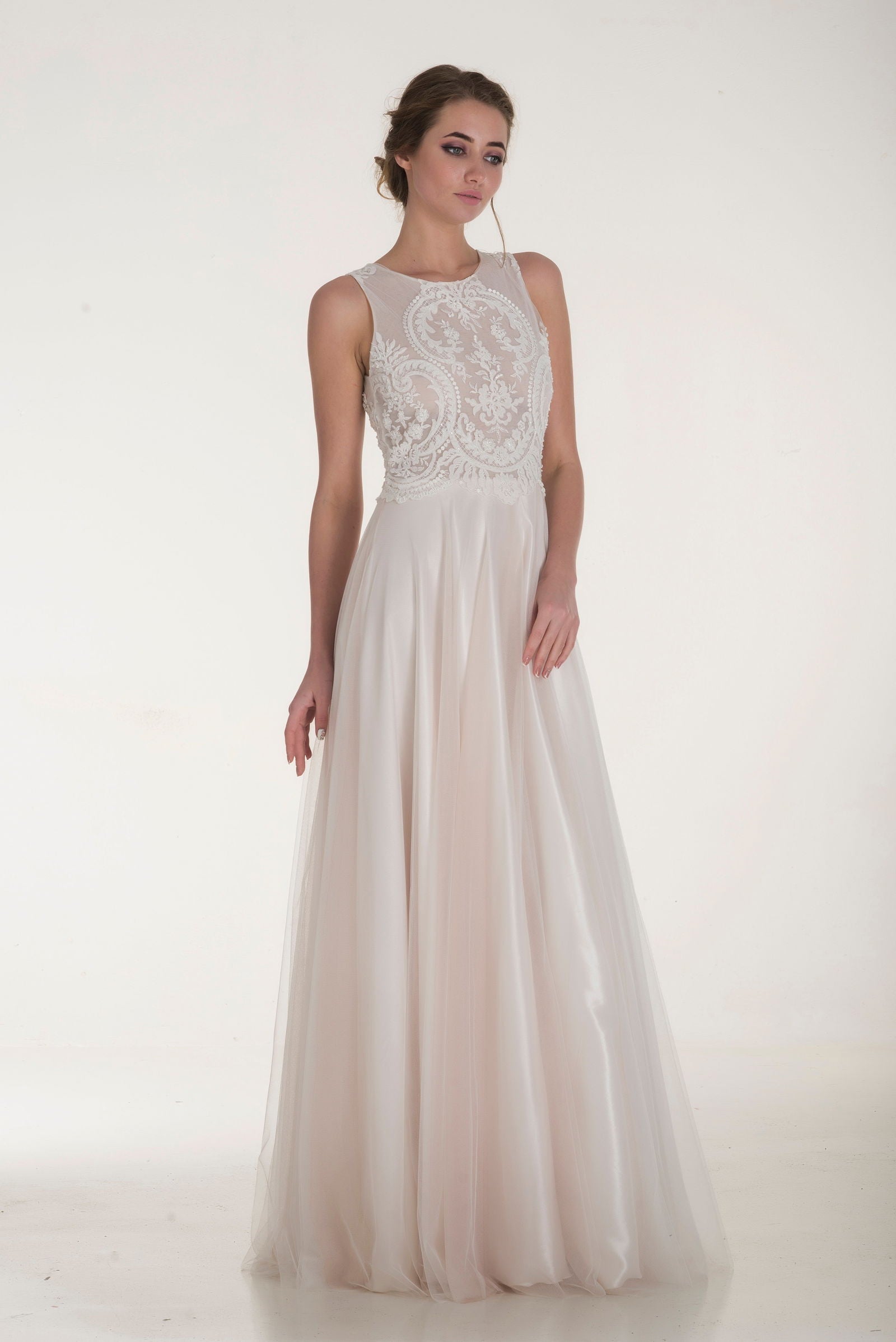 Crystal Lace Elegant Wedding Dress - Joycard Concept Store