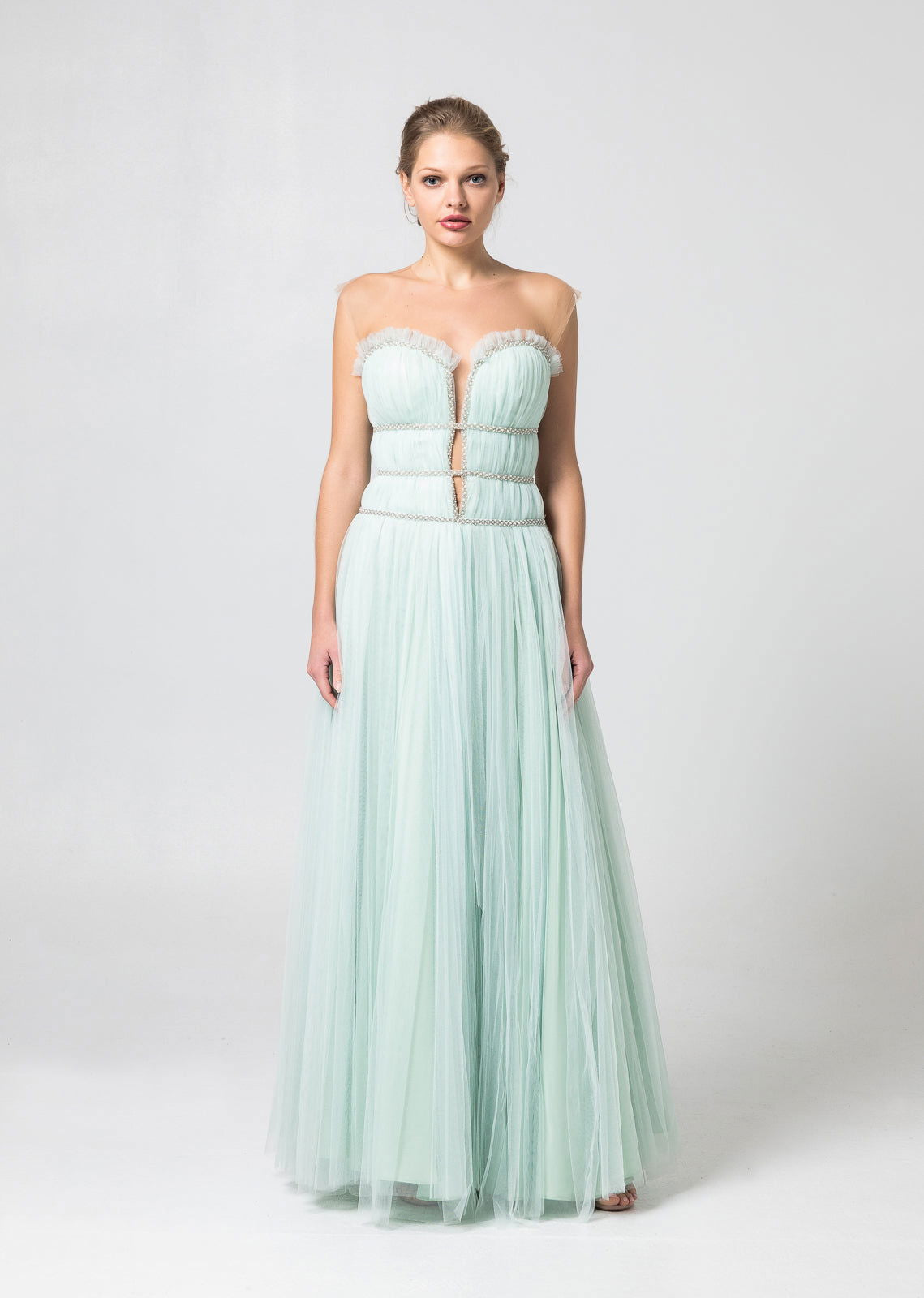 Draped Tulle Strapless Gown - Joycard Concept Store