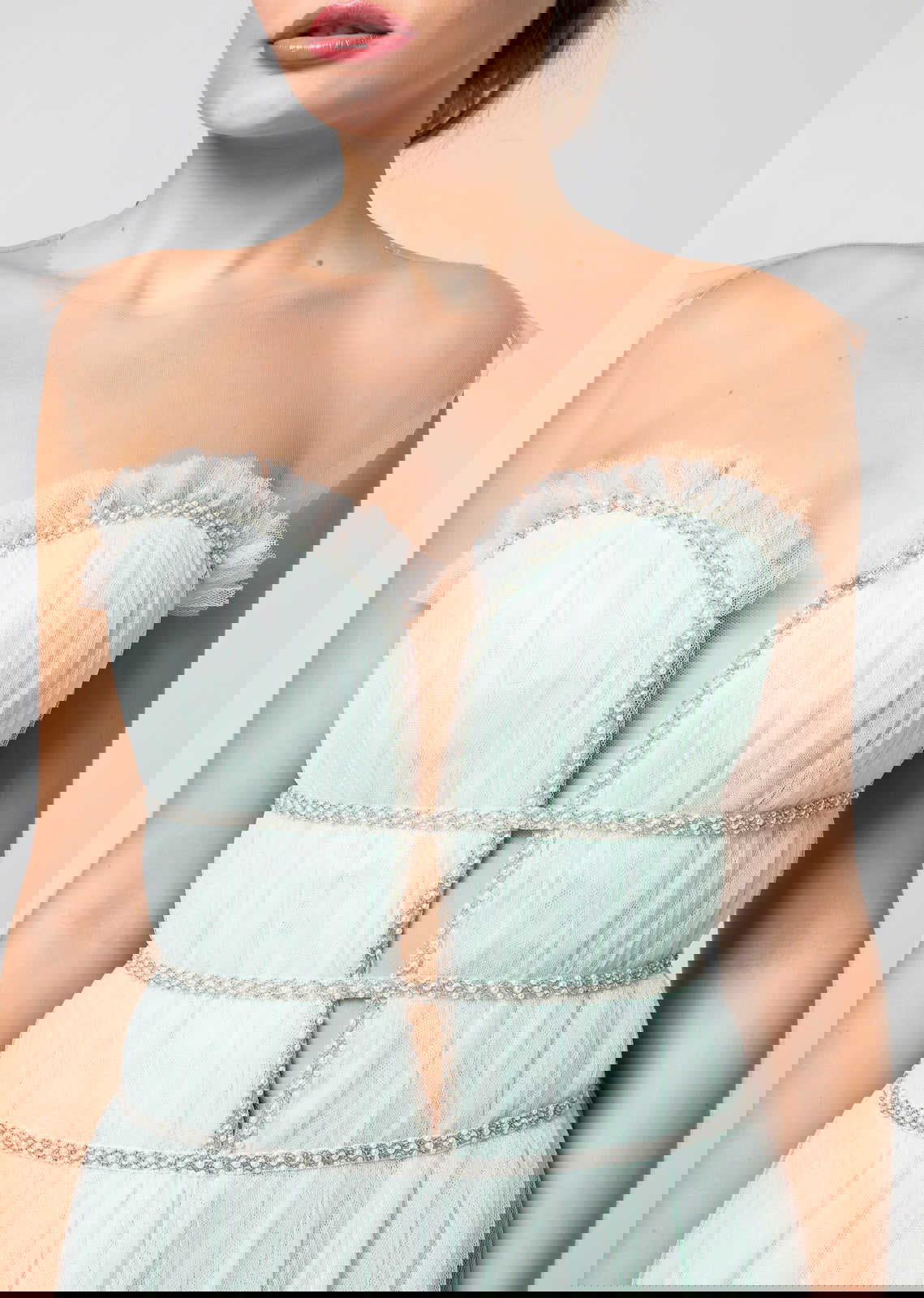 Draped Tulle Strapless Gown - Joycard Concept Store