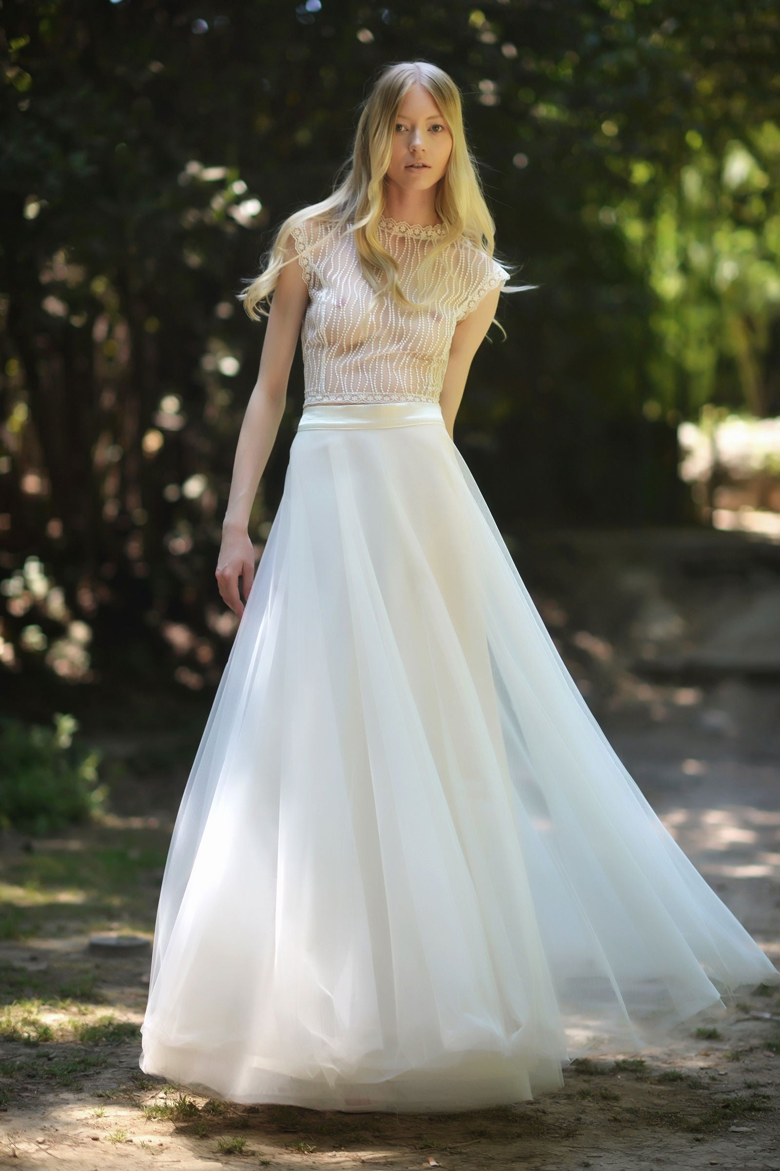 Modern Lace Sleeveless Bridal Set - Joycard Concept Store