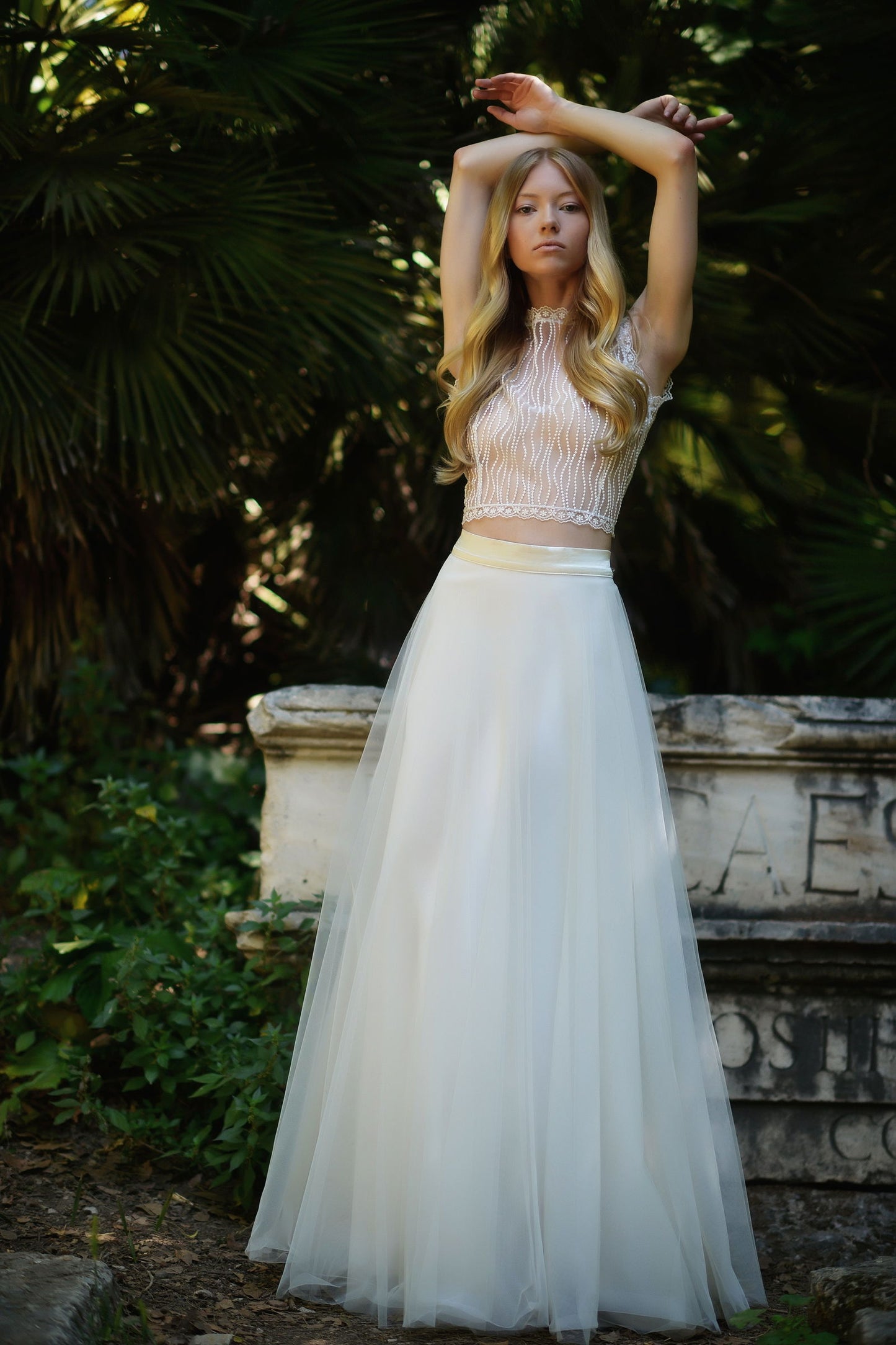 Modern Lace Sleeveless Bridal Set - Joycard Concept Store